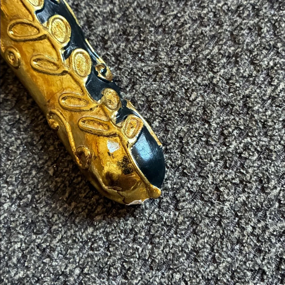 Unique Elegant Black and Gold Venetian Plague Doctor Mask - 12 inches Unisex